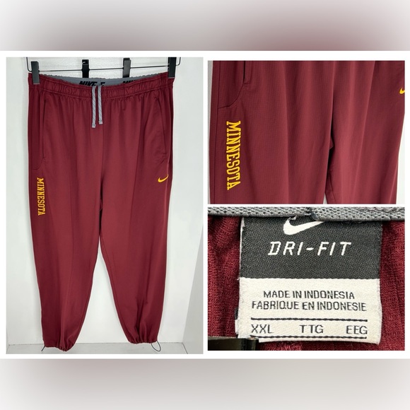 Nike Dri-Fit Minnesota Golden Gophers Sweatpants Jogger Size XXL NCAA Collegiate - Picture 1 of 16